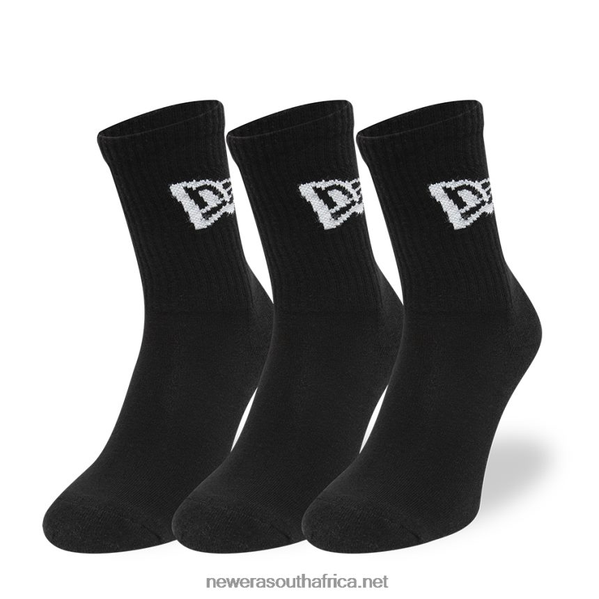 Flag 3 Pack Crew Black Socks New Era TRBRBN3200