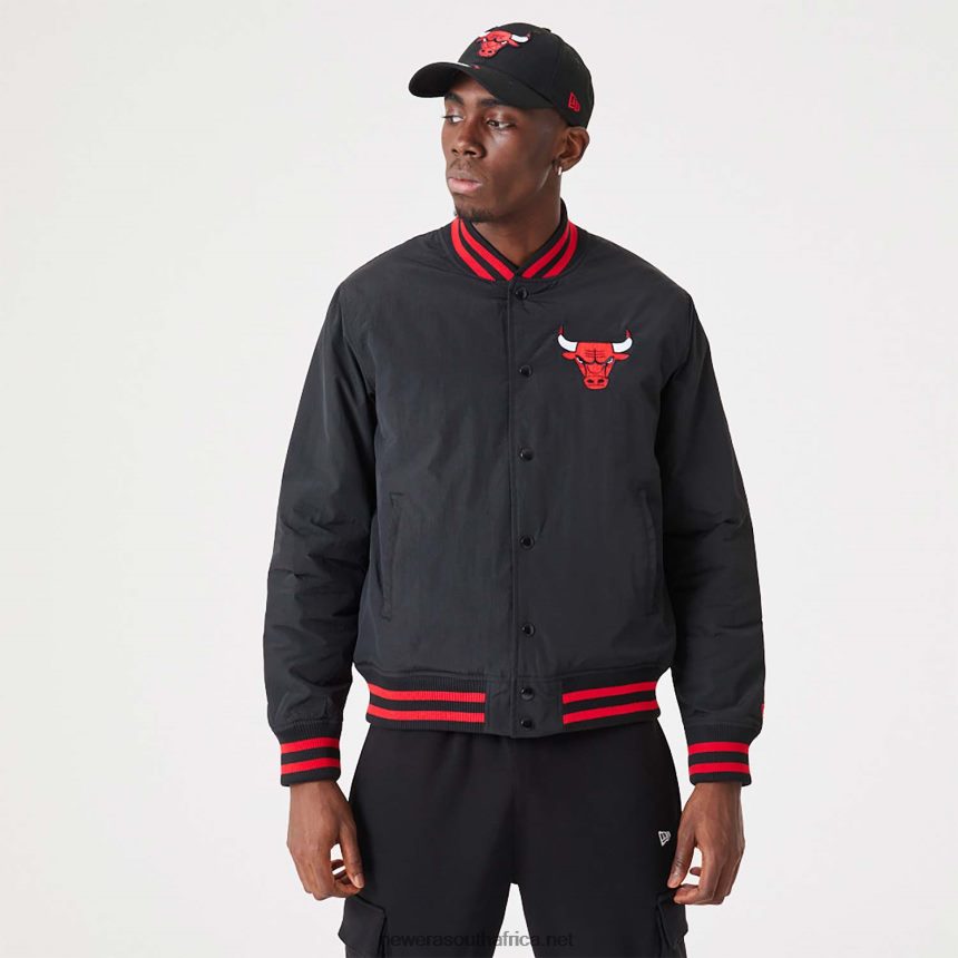 Chicago Bulls NBA Script Black Bomber Jacket New Era TRBRBN2563