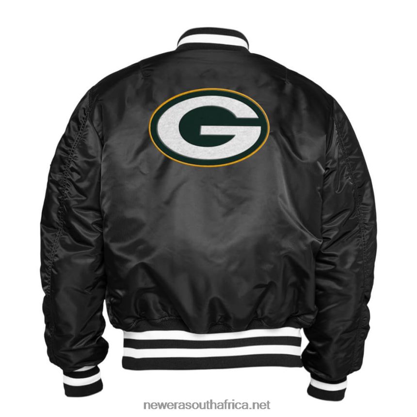 Green Bay Packers x Alpha Industries Black Reversible Bomber Jacket New Era TRBRBN2579