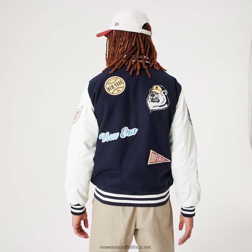Heritage All Over Patch Navy Varsity Jacket New Era TRBRBN2564