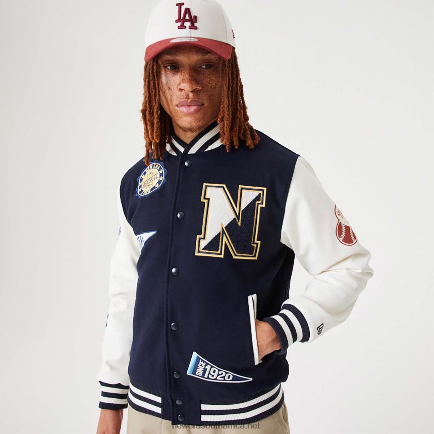 Heritage All Over Patch Navy Varsity Jacket New Era TRBRBN2564