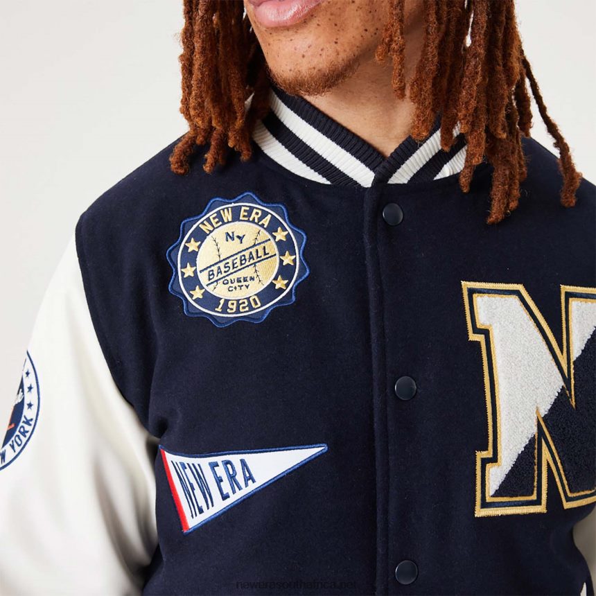 Heritage All Over Patch Navy Varsity Jacket New Era TRBRBN2564