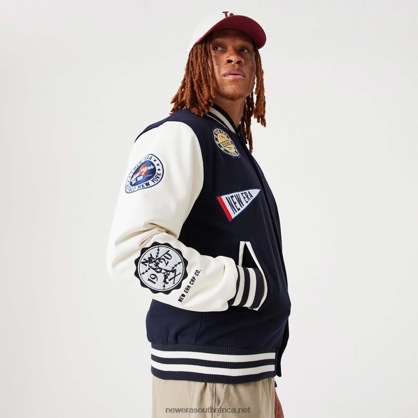 Heritage All Over Patch Navy Varsity Jacket New Era TRBRBN2564