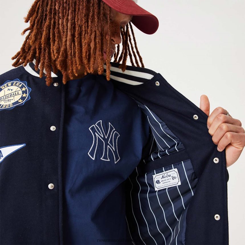 Heritage All Over Patch Navy Varsity Jacket New Era TRBRBN2564