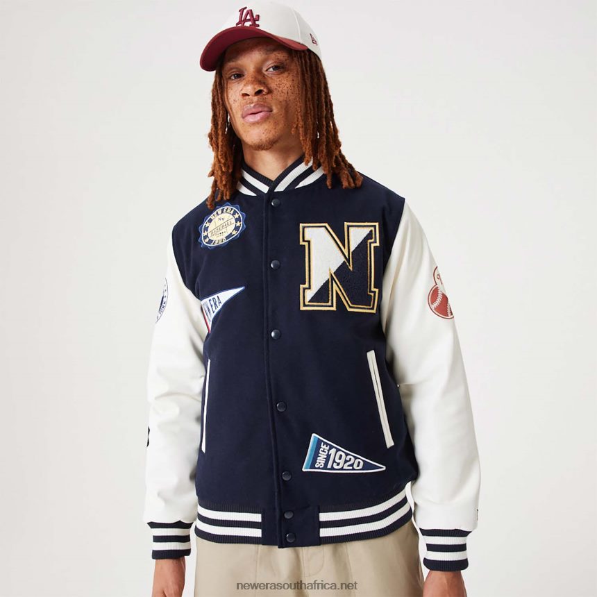 Heritage All Over Patch Navy Varsity Jacket New Era TRBRBN2564