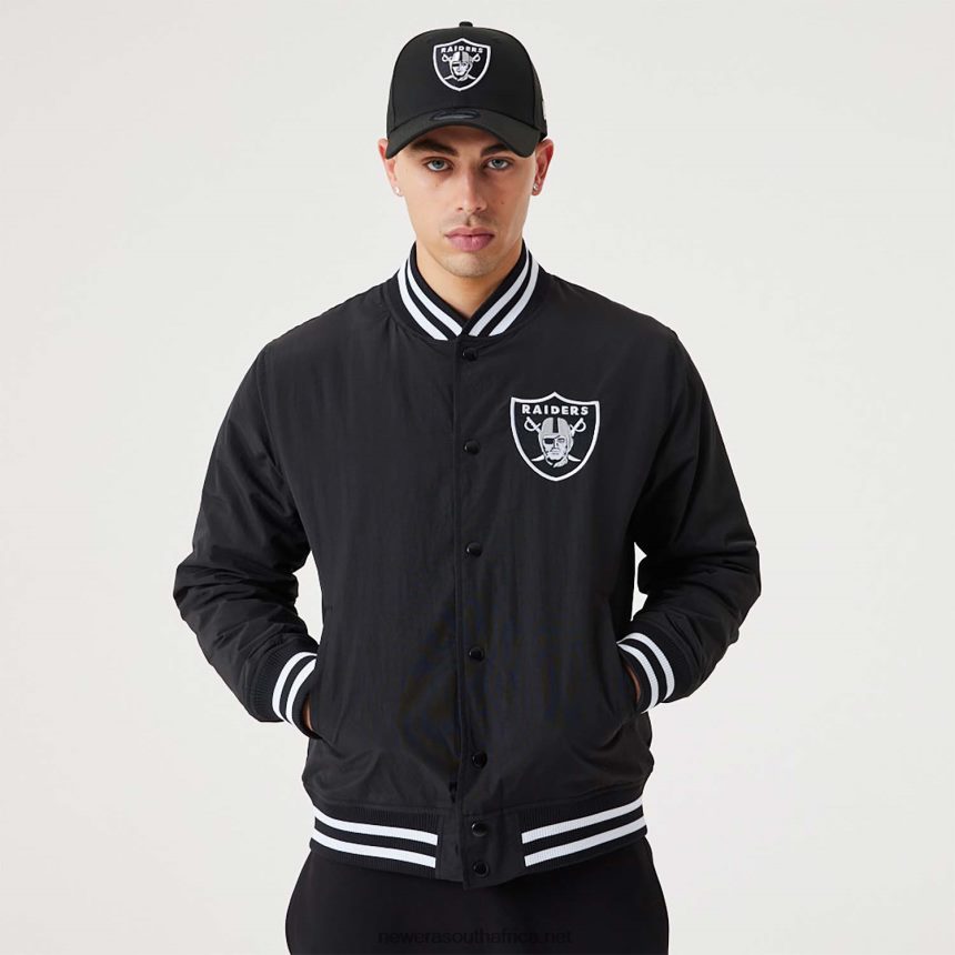 Las Vegas Raiders NFL Team Logo Black Bomber Jacket New Era TRBRBN2570