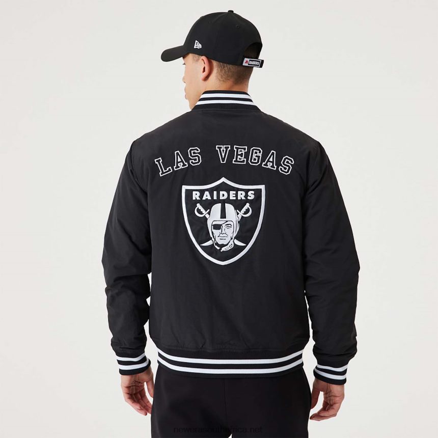 Las Vegas Raiders NFL Team Logo Black Bomber Jacket New Era TRBRBN2570