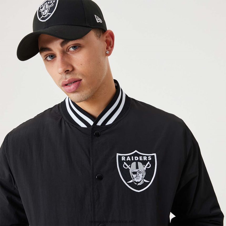 Las Vegas Raiders NFL Team Logo Black Bomber Jacket New Era TRBRBN2570