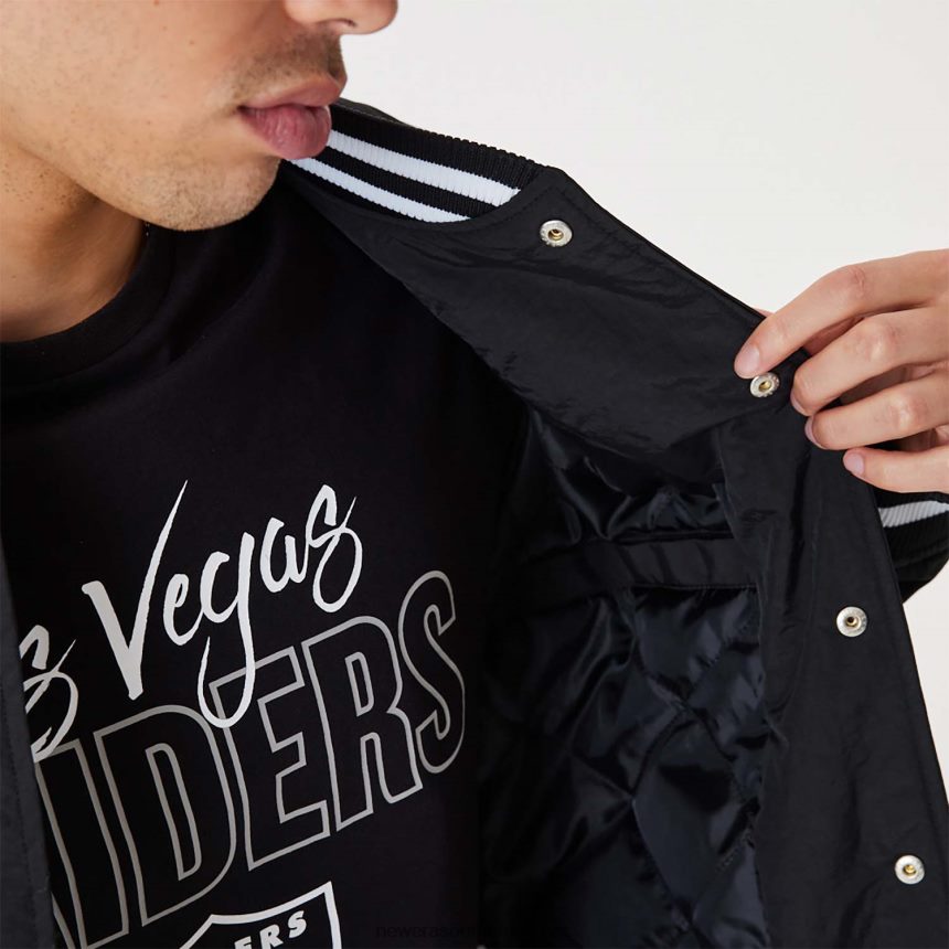 Las Vegas Raiders NFL Team Logo Black Bomber Jacket New Era TRBRBN2570