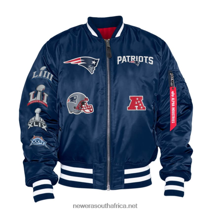 New England Partriots x Alpha Industries Navy Reversible Bomber Jacket New Era TRBRBN2578