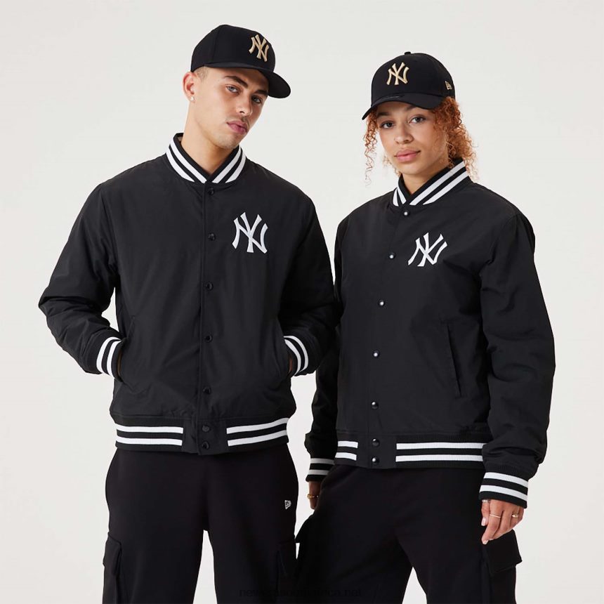 New York Yankees MLB Team Logo Black Bomber Jacket New Era TRBRBN2573