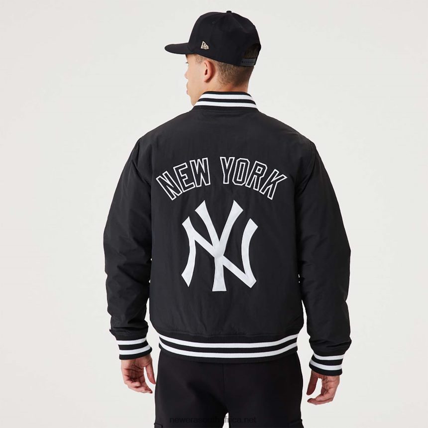 New York Yankees MLB Team Logo Black Bomber Jacket New Era TRBRBN2573