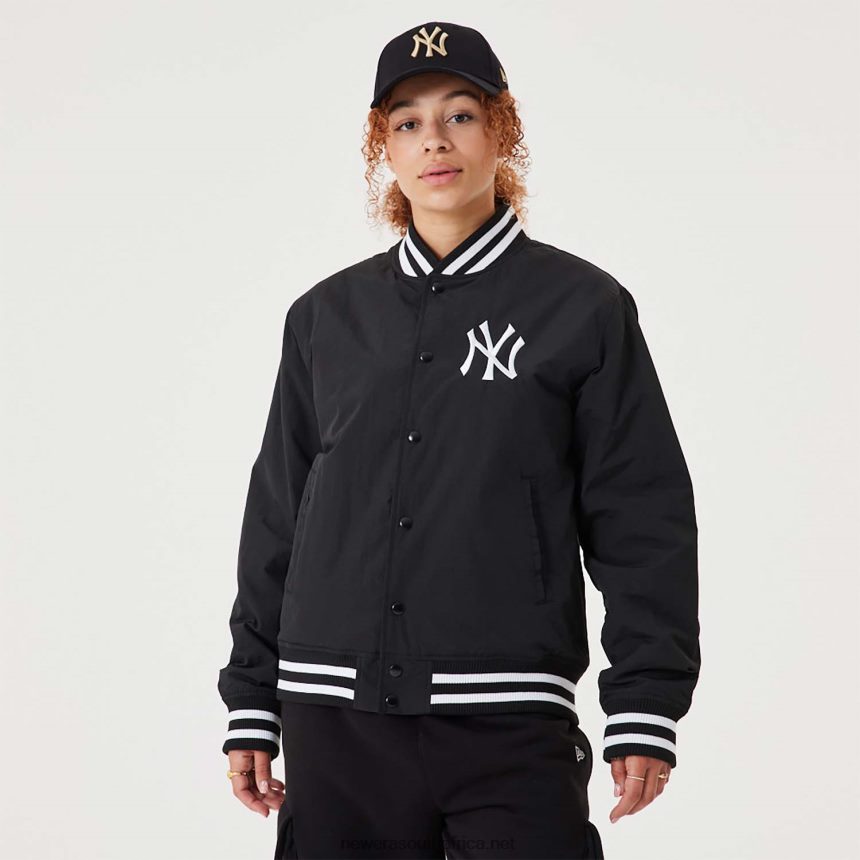 New York Yankees MLB Team Logo Black Bomber Jacket New Era TRBRBN2573