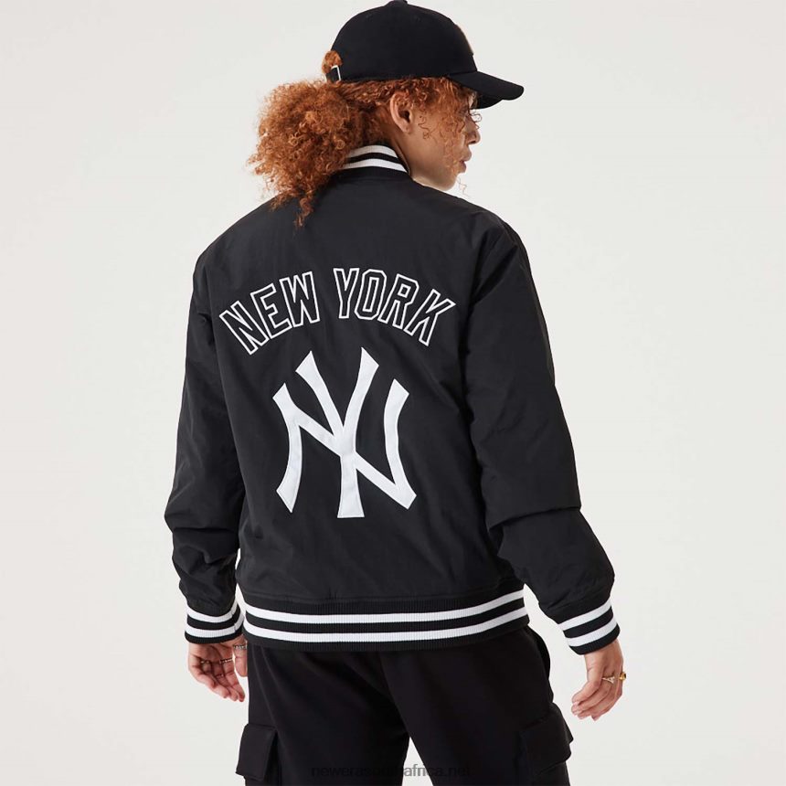 New York Yankees MLB Team Logo Black Bomber Jacket New Era TRBRBN2573