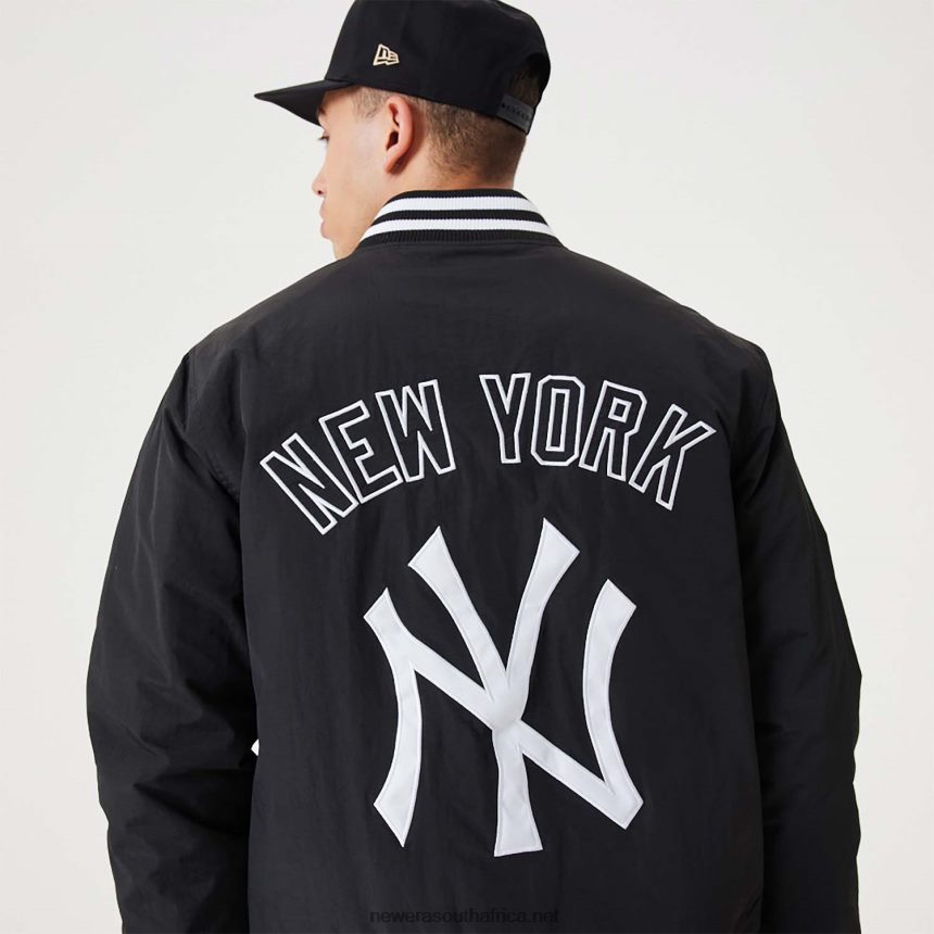 New York Yankees MLB Team Logo Black Bomber Jacket New Era TRBRBN2573