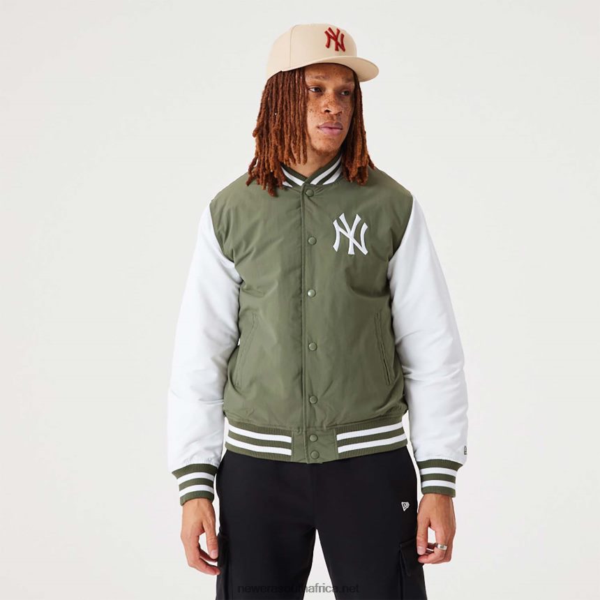 New York Yankees MLB Team Logo Medium Green Bomber Jacket New Era TRBRBN2565