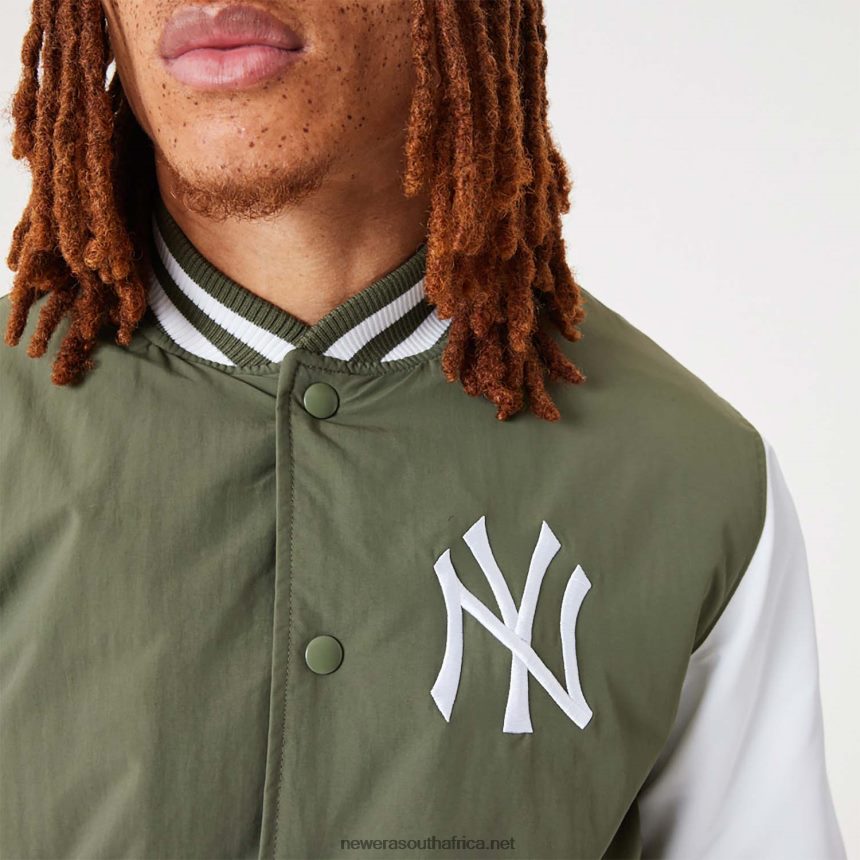 New York Yankees MLB Team Logo Medium Green Bomber Jacket New Era TRBRBN2565