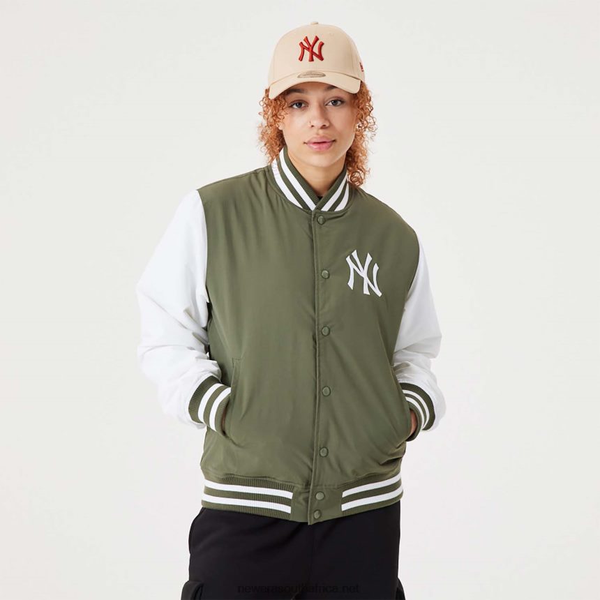 New York Yankees MLB Team Logo Medium Green Bomber Jacket New Era TRBRBN2565