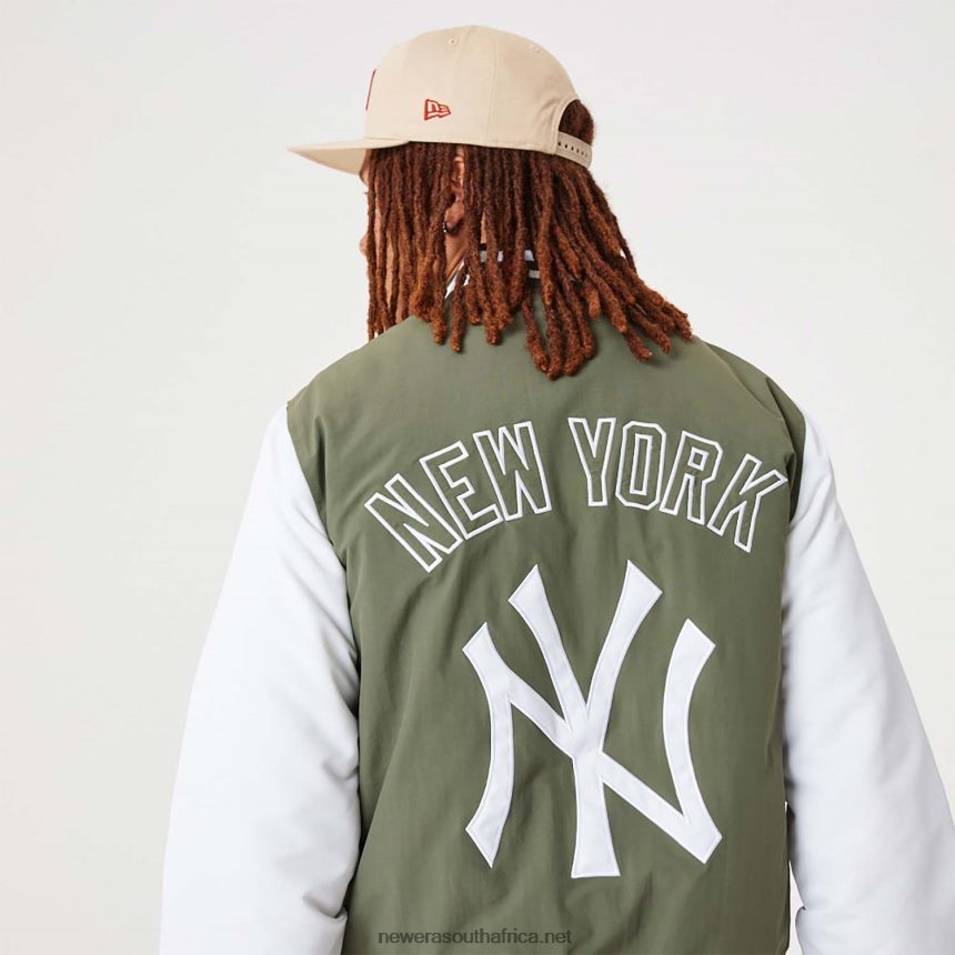 New York Yankees MLB Team Logo Medium Green Bomber Jacket New Era TRBRBN2565
