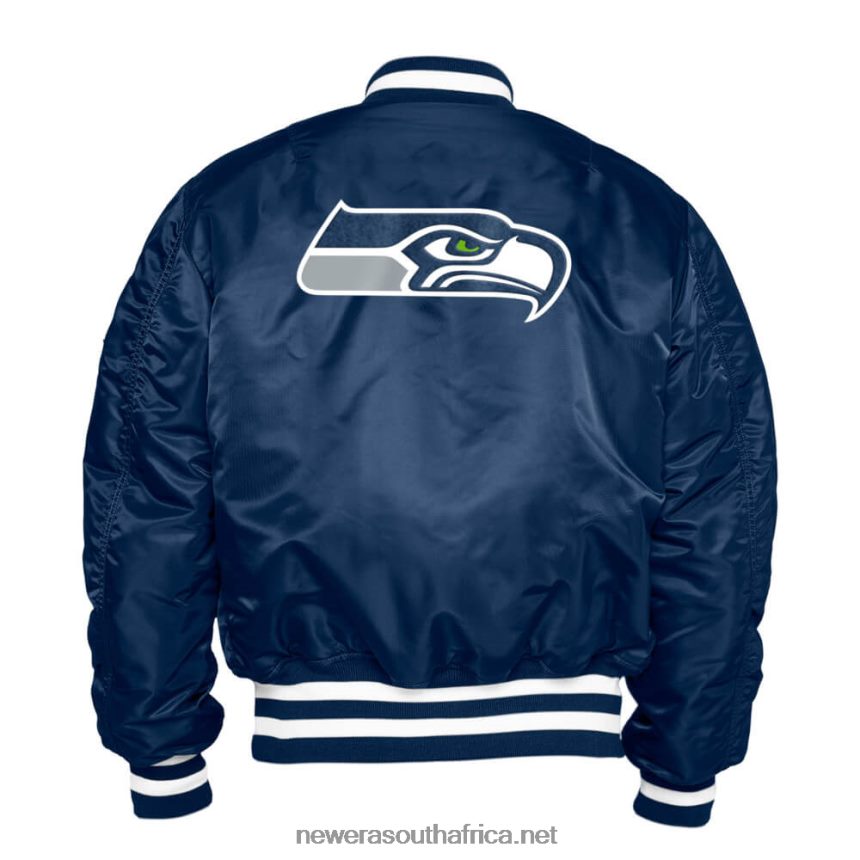 Seattle Seahawks x Alpha Industries Navy Reversible Bomber Jacket New Era TRBRBN2581