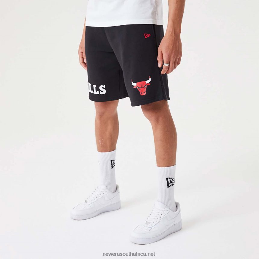 Chicago Bulls NBA Wordmark Black Oversized Shorts New Era TRBRBN2635