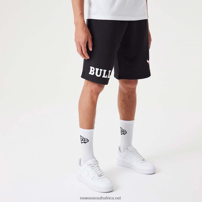 Chicago Bulls NBA Wordmark Black Oversized Shorts New Era TRBRBN2635