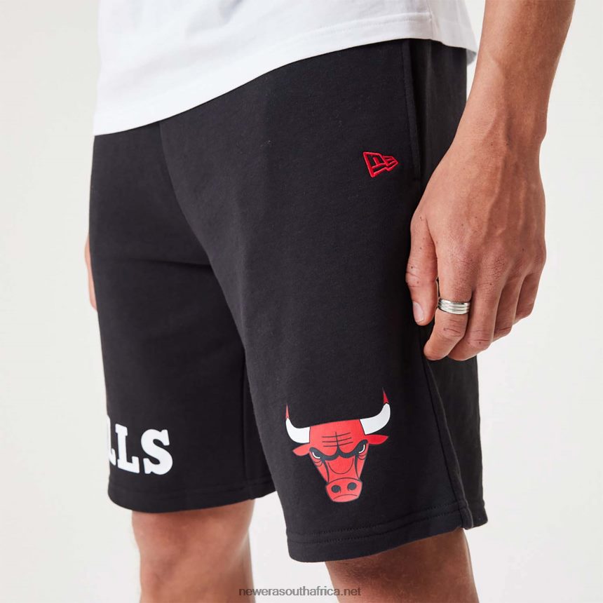 Chicago Bulls NBA Wordmark Black Oversized Shorts New Era TRBRBN2635