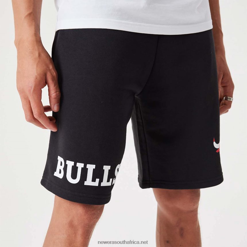 Chicago Bulls NBA Wordmark Black Oversized Shorts New Era TRBRBN2635