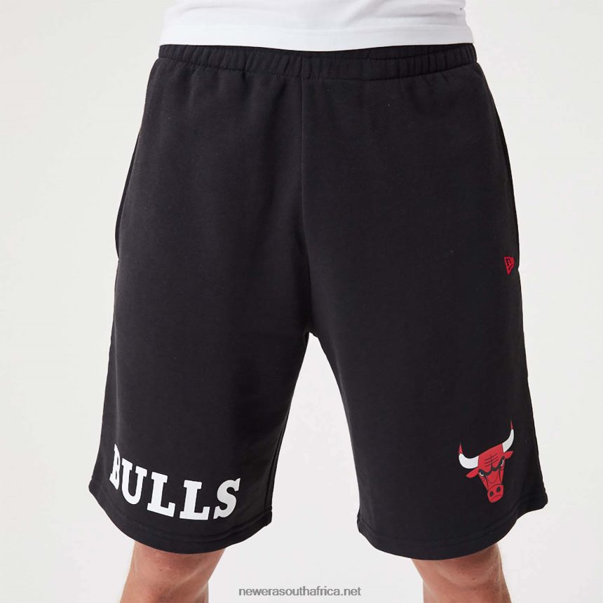 Chicago Bulls NBA Wordmark Black Oversized Shorts New Era TRBRBN2635