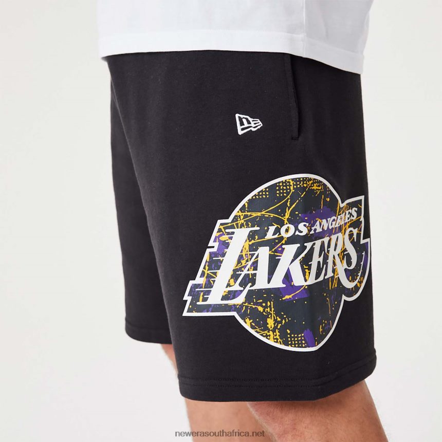 LA Lakers NBA Team Logo Black Shorts New Era TRBRBN2638
