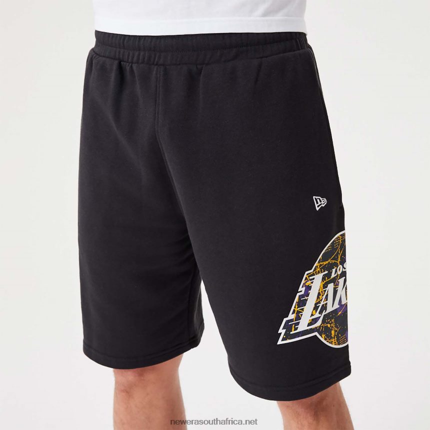 LA Lakers NBA Team Logo Black Shorts New Era TRBRBN2638