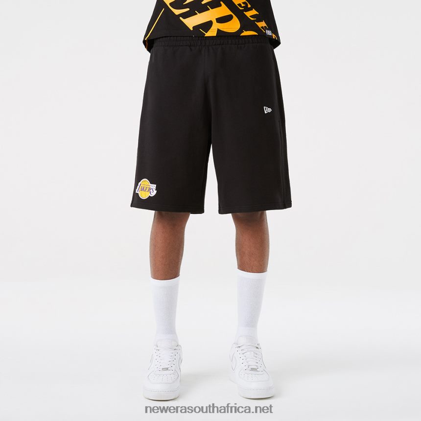 LA Lakers NBA Team Logo Black Shorts New Era TRBRBN2655