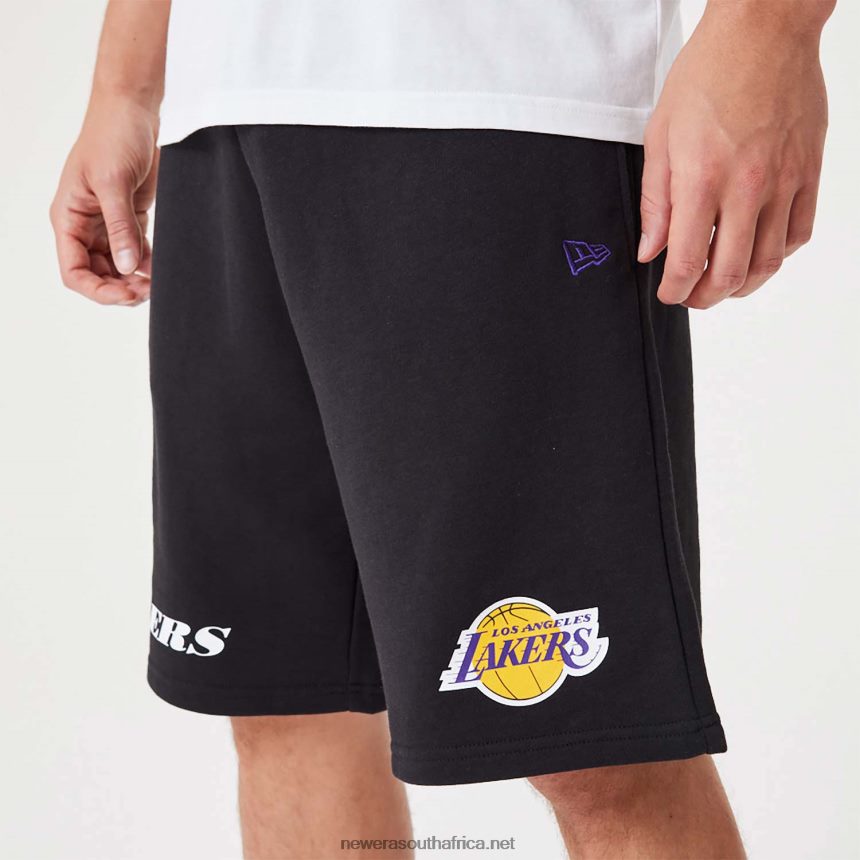 LA Lakers NBA Wordmark Black Oversized Shorts New Era TRBRBN2654