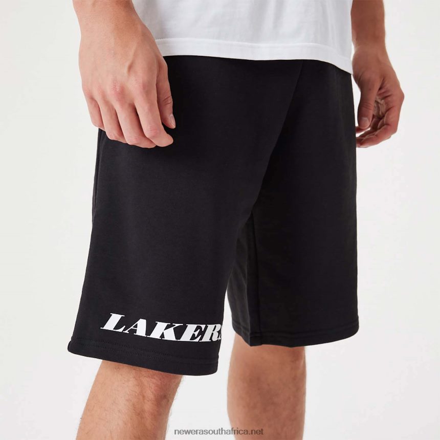 LA Lakers NBA Wordmark Black Oversized Shorts New Era TRBRBN2654