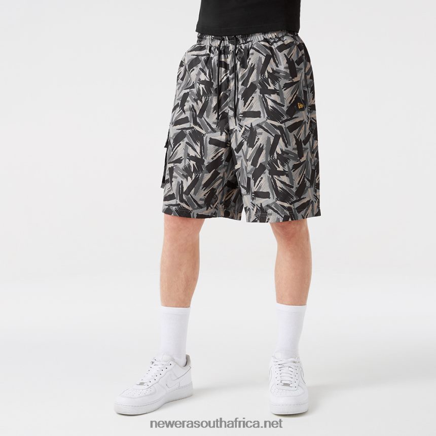Print Black Cargo Shorts New Era TRBRBN2634