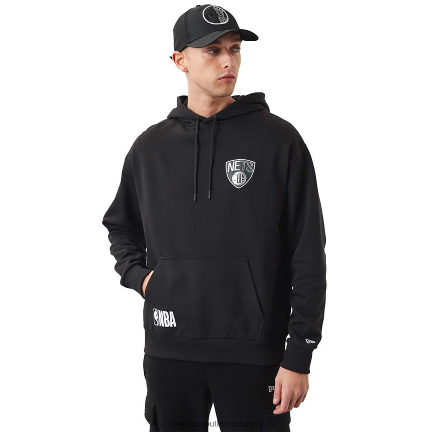 Brooklyn Nets NBA Team Logo Black Hoodie New Era TRBRBN2715