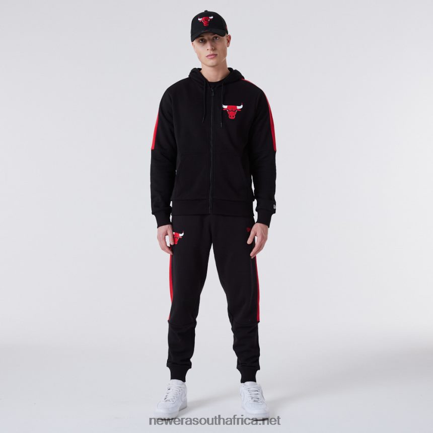 Chicago Bulls Full Zip Panel Detail Black Hoodie New Era TRBRBN2658