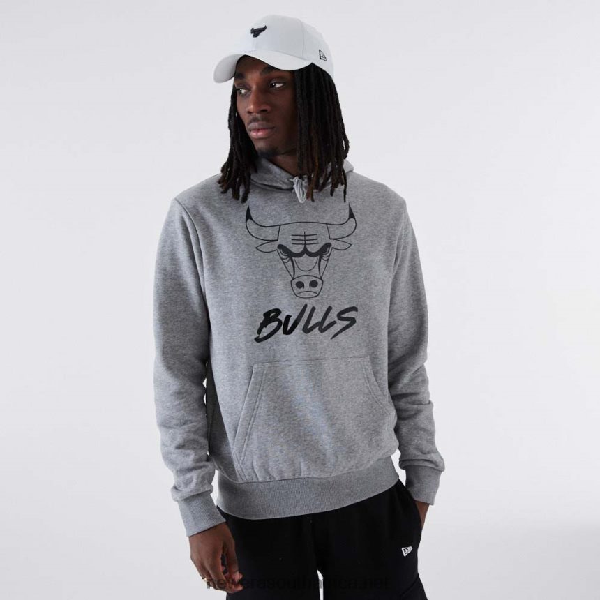 Chicago Bulls NBA Metallic Grey Hoodie New Era TRBRBN2738