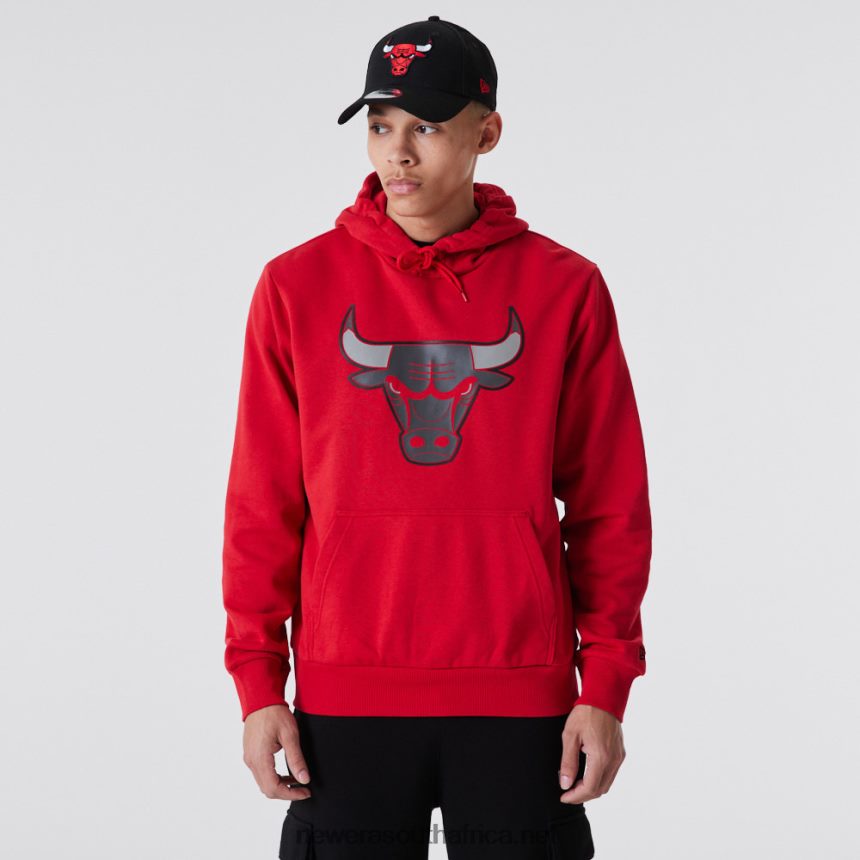Chicago Bulls NBA Outline Logo Red Hoodie New Era TRBRBN2820