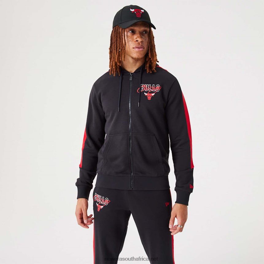 Chicago Bulls NBA Script Black Full-Zip Hoodie New Era TRBRBN2728