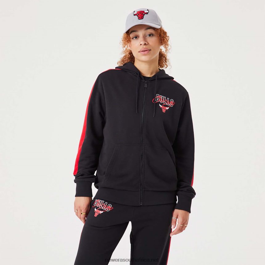 Chicago Bulls NBA Script Black Full-Zip Hoodie New Era TRBRBN2728