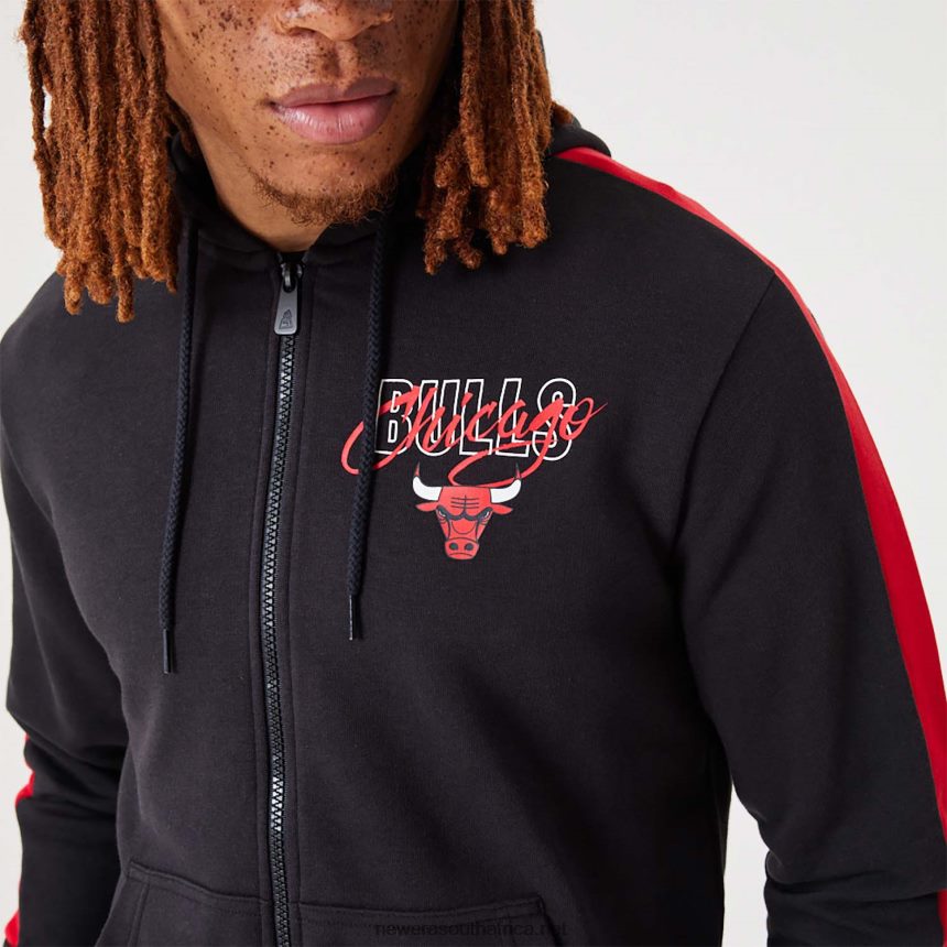 Chicago Bulls NBA Script Black Full-Zip Hoodie New Era TRBRBN2728