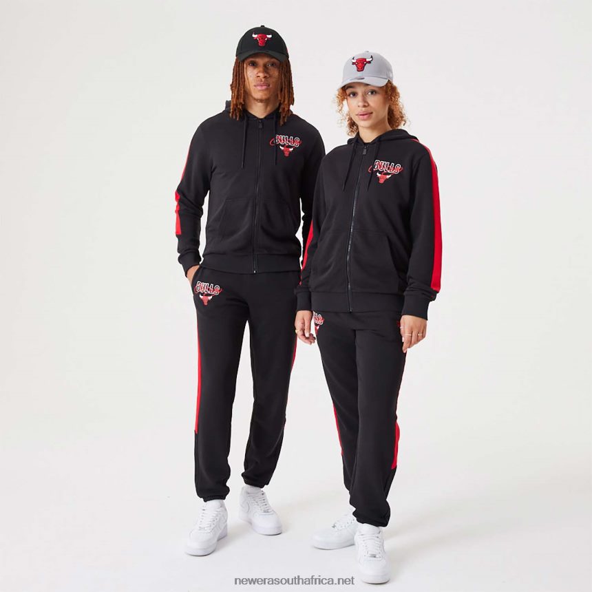 Chicago Bulls NBA Script Black Full-Zip Hoodie New Era TRBRBN2728