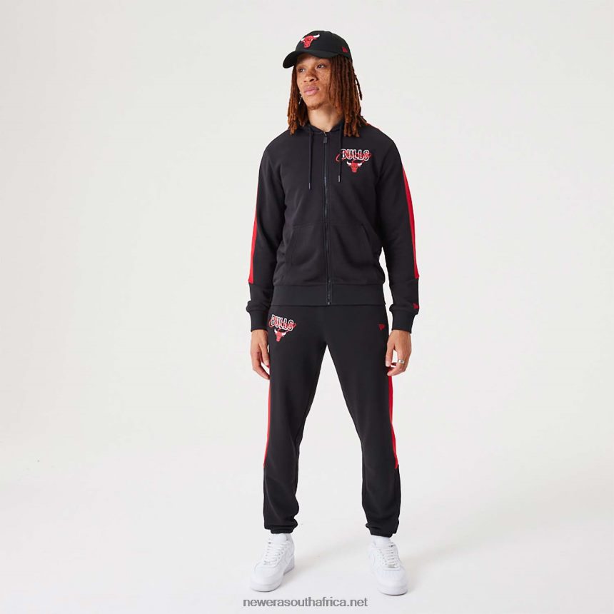 Chicago Bulls NBA Script Black Full-Zip Hoodie New Era TRBRBN2728