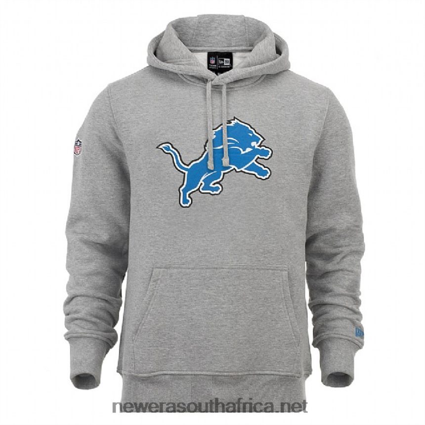 Detroit Lions Team Logo Grey Hoodie New Era TRBRBN2781