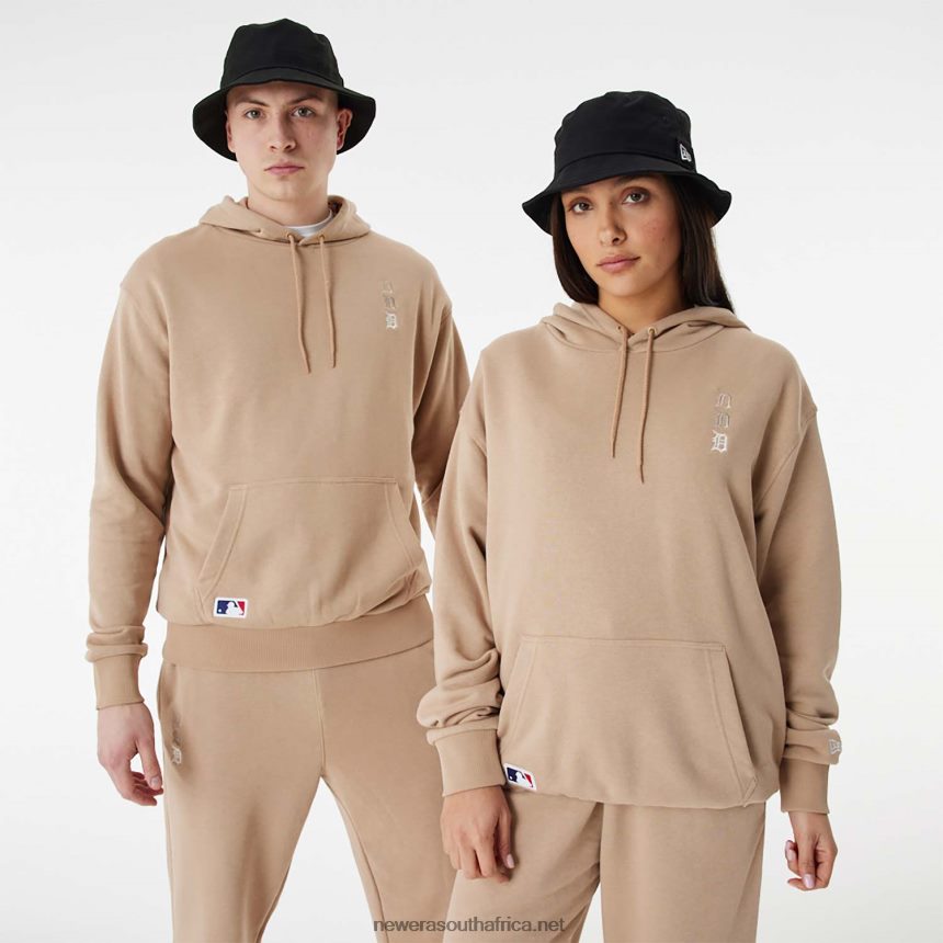 Detroit Tigers MLB Stacked Logo Brown Pull Over Hoodie New Era TRBRBN2656