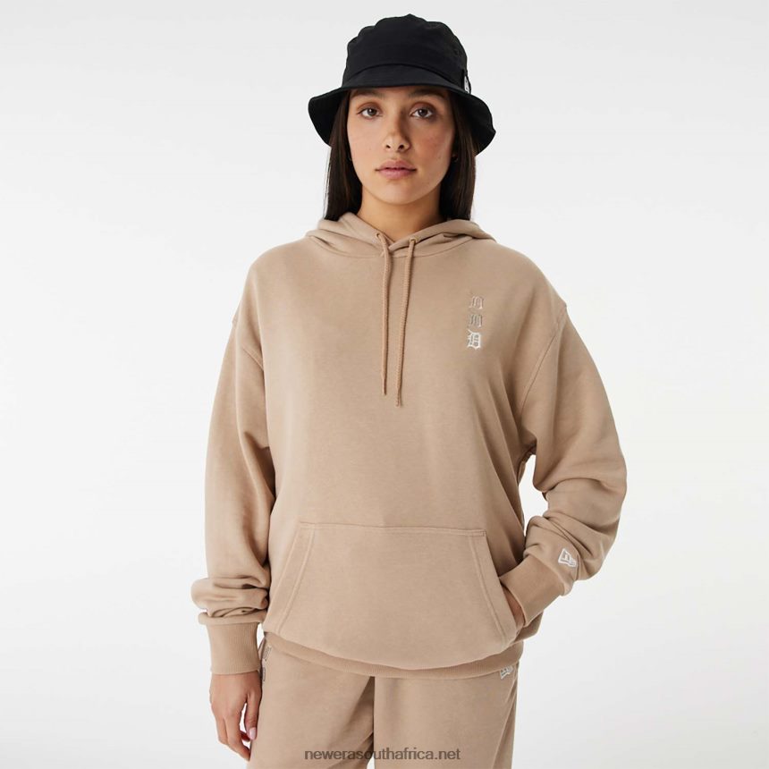 Detroit Tigers MLB Stacked Logo Brown Pull Over Hoodie New Era TRBRBN2656