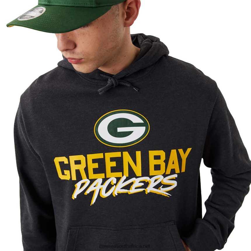 Green Bay Packers NFL Script Dark Grey Hoodie New Era TRBRBN2771