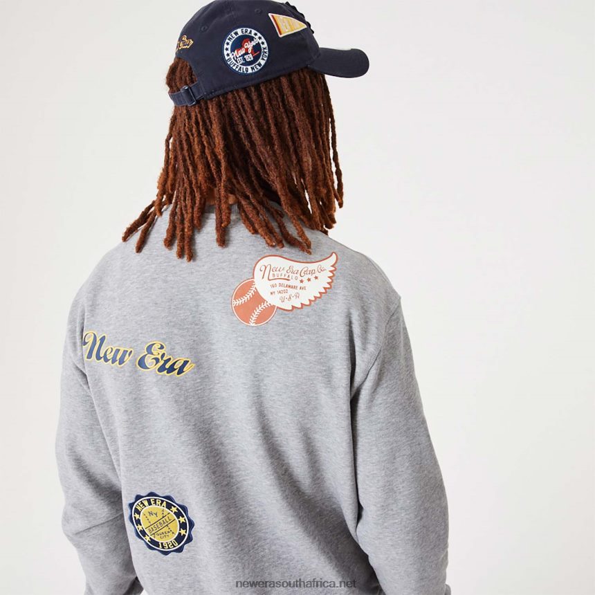 Heritage Badge Medium Grey Crew Neck Sweatshirt New Era TRBRBN2696