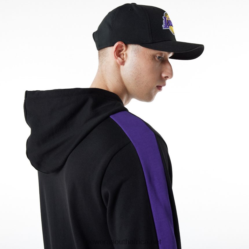 LA Lakers Full Zip Panel Detail Black Hoodie New Era TRBRBN2827
